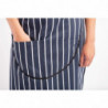 Avental Bavete Com Bolso Listrado Azul Marinho E Branco 965 X 710 Mm - Whites Chefs Clothing - Fourniresto