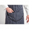 Avental Bavete Com Bolso Listrado Azul Marinho E Branco 965 X 710 Mm - Whites Chefs Clothing - Fourniresto
