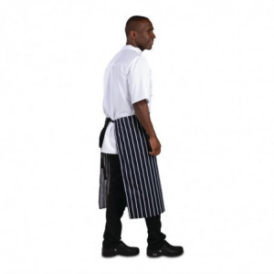 Avental de Cozinha Listrado Azul e Branco 760 x 920 mm - Vestuário de Chefes Brancos - Fourniresto