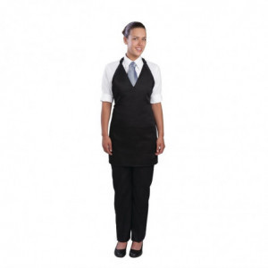 Avental Bavete Tuxedo Preto em Poliéster/Algodão 698 x 838 mm - Chef Works - Fourniresto