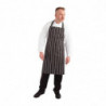 Avental de cozinha listrado preto e branco 760 x 970 mm - Roupas de chef brancas - Fourniresto