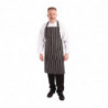 Avental de cozinha listrado preto e branco 760 x 970 mm - Roupas de chef brancas - Fourniresto