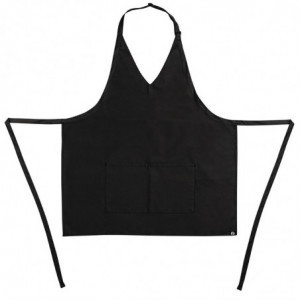 Avental de Garçom Gola em V Preto em Poliéster/Algodão 838 x 698 mm - Whites Chefs Clothing - Fourniresto