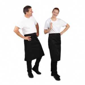 Avental de garçom padrão preto 1000 x 700 mm - Roupas de chefes brancos - Fourniresto