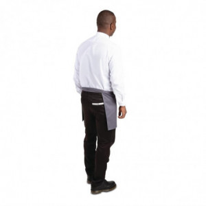 Avental de Servidor Curto Cinza Antracite em Poliéster/Algodão 750 x 373 mm - Whites Chefs Clothing - Fourniresto