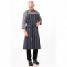 Avental Bavete Tecido Premium com Listras Azul Marinho e Brancas - Chef Works - Fourniresto