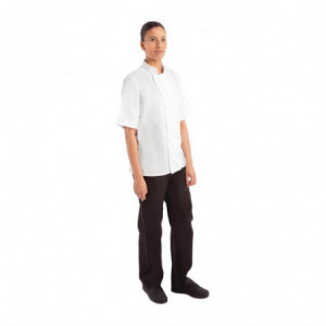 Casaco de Cozinha Branco de Mangas Curtas Boston - Tamanho S - Whites Chefs Clothing - Fourniresto