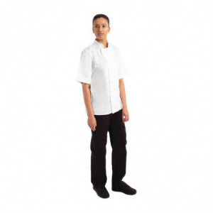 Casaco de Cozinha Branco de Mangas Curtas Boston - Tamanho S - Whites Chefs Clothing - Fourniresto