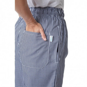 Calças de Cozinha Unissexo Vegas em Pequenos Quadrados Azuis e Brancos - Tamanho XXL - Whites Chefs Clothing - Fourniresto