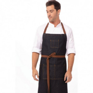Avental Bavete Azul Urban Memphis 890 x 1005 mm - Chef Works - Fourniresto