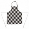 Babete com xadrez preto e branco para criança - Roupas de chef brancas - Fourniresto