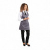 Avental de Servidor Gola em V Cinza Antracite em Poliéster/Algodão 838 x 698 mm - Whites Chefs Clothing - Fourniresto