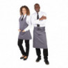Avental de Servidor Gola em V Cinza Antracite em Poliéster/Algodão 838 x 698 mm - Whites Chefs Clothing - Fourniresto