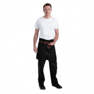 Avental de Servidor Curto Preto Memphis em Algodão 725 x 480 mm - Chef Works - Fourniresto