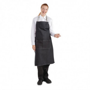 Avental Bavete Denim Preto Southside em Poliéster/Algodão 700 x 1000 mm - Whites Chefs Clothing - Fourniresto