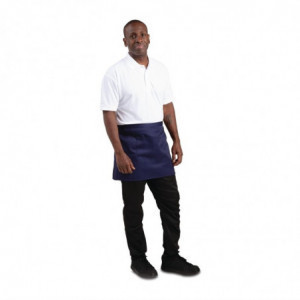 Avental de Servidor Curto Azul Marinho em Poliéster/Algodão 373 x 750 mm - Whites Chefs Clothing - Fourniresto