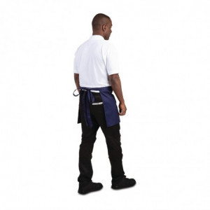 Avental de Servidor Curto Azul Marinho em Poliéster/Algodão 373 x 750 mm - Whites Chefs Clothing - Fourniresto
