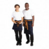 Avental de Servidor em Denim Azul com Cinto Ocre em Algodão 700 x 430 mm - Whites Chefs Clothing - Fourniresto