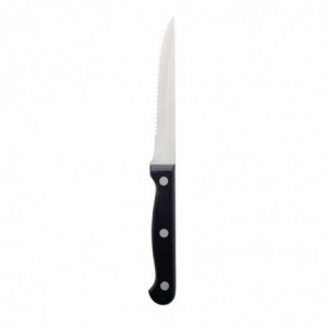 Faca de carne com cabo preto lâmina serrilhada 215 mm - Conjunto de 12 - Olympia - Fourniresto