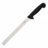 Faca de corte serrilhada preta lâmina 25,5 cm - Hygiplas - Fourniresto