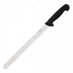 Faca de corte serrilhada preta lâmina 30,5 cm - Hygiplas - Fourniresto