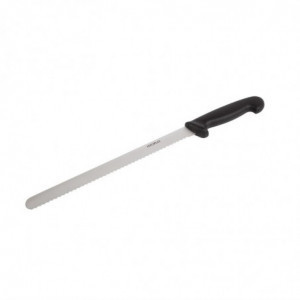 Faca de corte serrilhada preta lâmina 30,5 cm - Hygiplas - Fourniresto