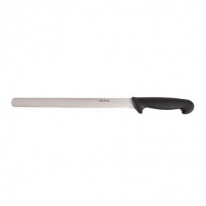 Faca de corte serrilhada preta lâmina 30,5 cm - Hygiplas - Fourniresto