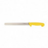 Faca de corte amarela com lâmina serrilhada de 25,5 cm - Hygiplas - Fourniresto