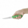 Faca de legumes verde com lâmina serrilhada de 10 cm - Hygiplas - Fourniresto
