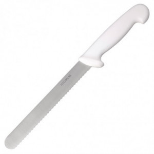 Faca de pão branca lâmina 20,5 cm - Hygiplas - Fourniresto