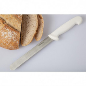 Faca de pão branca lâmina 20,5 cm - Hygiplas - Fourniresto