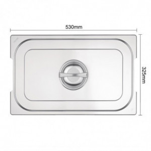 Tampa Gn 1/1 Em Aço Inoxidável Para Bandeja Com Pegas - Vogue - Fourniresto
