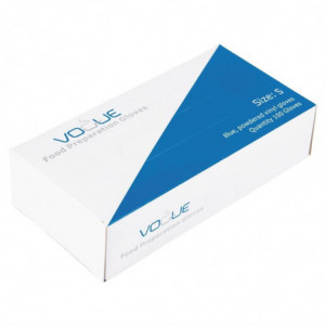 Luvas Alimentares de Vinil com Pó Azul Tamanho XL - Pacote de 100 - Vogue - Fourniresto