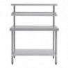 Mesa de preparação em aço inoxidável com suporte para recipientes GN 1200 x 600 mm - Vogue - Fourniresto