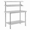 Mesa de preparação em aço inoxidável com suporte para recipientes GN 1200 x 600 mm - Vogue - Fourniresto