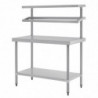 Mesa de preparação em aço inoxidável com suporte para recipientes GN 1200 x 600 mm - Vogue - Fourniresto