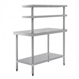 Mesa de Aço Inoxidável com 2 Prateleiras Superiores 1800 x 600 mm - Vogue - Fourniresto
