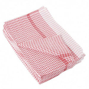 Pano de Prato Vermelho em Poliéster/Algodão - Conjunto de 10 - Vogue - Fourniresto