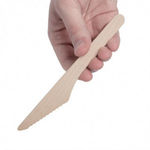 Faca de Madeira Biodegradável 165 mm - Pacote com 100 - Fiesta Green - Fourniresto