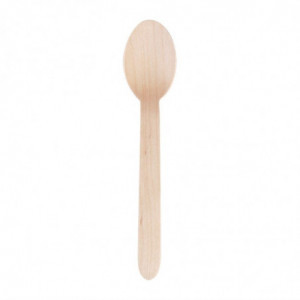 Colher de sobremesa de madeira biodegradável 166 mm - Pacote com 100 - Fiesta Green - Fourniresto