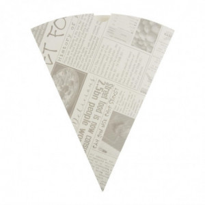 Cone de batata frita em papel impresso ecologicamente responsável - Pacote com 1000 unidades - Colpac - Fourniresto