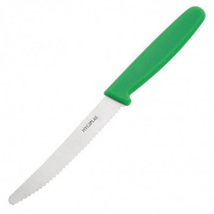 Faca para Tomates Verde Lâmina Serrilhada 10 cm - Hygiplas - Fourniresto