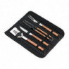 Kit Churrasco em Inox e Madeira 4 Utensílios - DEGLON - Fourniresto