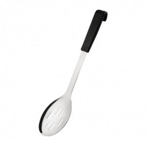 Colher de Serviço Perfurada Cabo Preto em Inox 340 mm - Vogue - Fourniresto