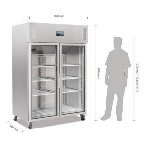 Vitrina Refrigerada Positiva GN 2/1 Simple 600 L - Polar - Fourniresto