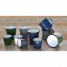Pote de molho em aço esmaltado azul e branco 114ml - Conjunto de 6 - Olympia - Fourniresto