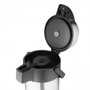 Jarro com bomba para água quente em inox - 3L - Olympia