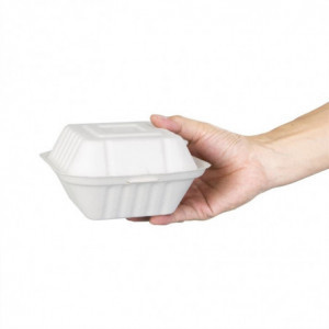 Caixas de hambúrguer compostáveis - P 153mm - Pacote de 500 - Fiesta Green