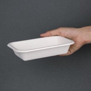 Barquetes de Bagasse Compostáveis - L 215 mm - Pacote de 50 - Fiesta Green