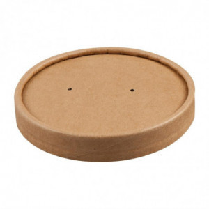 Tampas para Tigelas de Sopa Kraft Micro-Ondáveis Recicláveis 225ml e 350ml - Pacote de 500 - Colpac